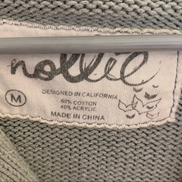 Nollie- Gray Knit Zip Sweater Long Sleeve Medium - Picture 9 of 11